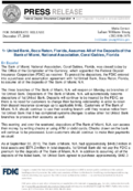 1st United Bank Boca Raton Florida Assumes All of the Deposits of the Bank of Miami National Association Coral Gables Florida