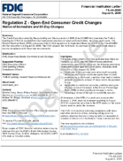 Regulation Z  OpenEnd Consumer Credit Changes Notice of Immediate and 90Day Changes  REVISED
