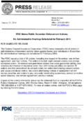 FDIC Makes Public December Enforcement Actions No Administrative Hearings Scheduled for February 2014