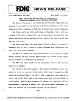 FDIC Approves Assumption of Deposits of The First State Bank Forgan Oklahoma