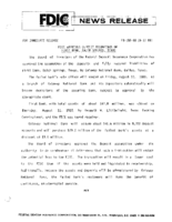 FDIC Approves Deposit Assumption of First Bank Balch Springs Texas