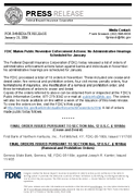 FDIC Makes Public November Enforcement ActionsNo Administrative Hearings Scheduled for January