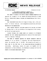 FDIC Approves Assumption of Deposits of Rocky Mountain National Bank Denver Colorado