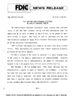 FDIC Confirms Administrations Estimate of Loss in Insolvent Thrifts