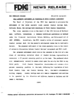 FDIC Approves Settlement in Principle of Cross Guaranty Assessment