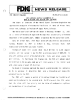 FDIC Approves Deposit Assumption of Bank of Winter Park Winter Park Colorado