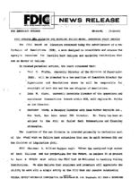 FDIC Creates New Division for Handling Failed Banks Announces Staff Changes