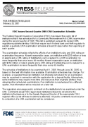 FDIC Issues Second Quarter 2005 CRA Examination Schedule