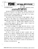 FDIC Approves Deposit Assumption of First Bank  Trust Co Duncan Oklahoma