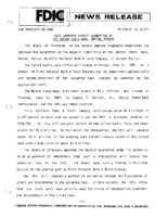 FDIC Approves Deposit Assumption of The Benton State Bank Benton Kansas