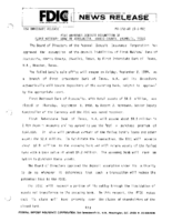 FDIC Approves Deposit Assumption of First National Bank of Atascocita Harris County Humble Texas