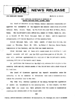 FDIC Approves Assumption of Deposits of Alvord National Bank Alvord Texas