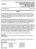 Joint ReleaseAgencies Issue Final Statement Concerning Elevated Risk Complex Structured Finance Activities