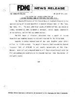 FDIC to Pay Off Insured Depositors in Central National Bank of New York New York NY