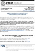 FDIC Makes Public January Enforcement Actions No Administrative Hearings are Scheduled