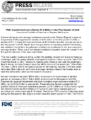 FDICInsured Institutions Earned 76 Billion in the First Quarter of 2009