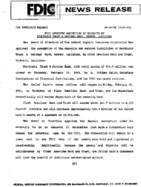 FDIC Approves Assumption of Deposits of Merchants Trust  Savings Bank Kenner Louisiana