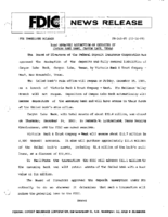 FDIC Approves Assumption of Deposits of Canyon Lake Bank Canyon Lake Texas