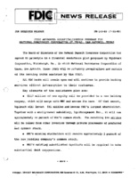 FDIC Approves Recapitalization Program for National Bancshares Corporation of Texas San Antonio Texas