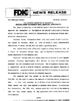 FDIC Approves Assumption of Deposits of Coolidge Corner CoOperative Bank Brookline Massachusetts