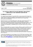 FDIC Produces Annotated Deposit Insurance Bibliography Compilation of Over 700 Works From 19891999