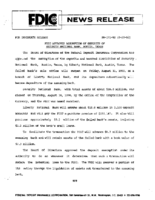 FDIC Approves Assumption of Deposits of Security National Bank Austin Texas