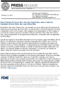 Banco Popular De Puerto Rico Hato Rey Puerto Rico Asume todos los Depsitos de Doral Bank San Juan Puerto Rico