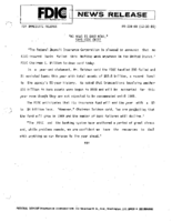 No News is Good News says FDIC Chief