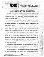 FDIC Approves Assumption of Deposits of Brushy Creek National Bank Round Rock Texas