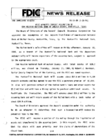 FDIC Approves Deposit Assumption of Sam Houston National Bank of Walker County Huntsville Texas