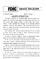 FDIC Transfers Insured Deposits of First Security Bank Roanoke Virginia