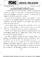 FDIC Approves Deposit Assumption of American Bank of Commerce Lake Charles Louisiana