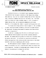 FDIC Announces Deposit Assumption of The Tingley State Savings Bank Mount Ayr Iowa