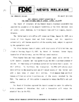 FDIC Approves Deposit Assumption of The First National Bank of Luther Luther Oklahoma