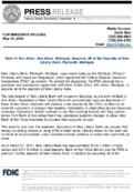 Bank of Ann Arbor Ann Arbor Michigan Assumes All of the Deposits of New Liberty Bank Plymouth Michigan