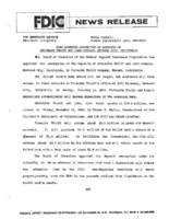 FDIC Approves Assumption of Deposits of Statewide Thrift and Loan Company Redwood City California