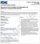 Electronic Fund Transfer Act Regulation E Disclosures at Automated Teller Machines