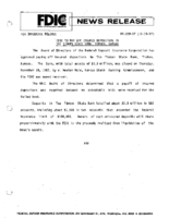 FDIC to Pay Off Insured Deposits in The Timken State Bank Timken Kansas