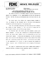 FDIC Approves Assumption of Insured Deposits of First New York Bank for Business New York New York