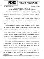 FDIC Approves Deposit Assumption of First National Bank of Stewartville Stewartville Minnesota