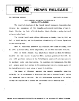 FDIC Approves Assumption of Deposits of Bank M Miami Florida