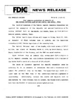 FDIC Approves Assumption of Deposits of The Central National Bank of San Angelo San Angelo Texas