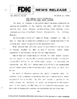 FDIC Approves Deposit Assumption of Miami National Bank Miami Oklahoma