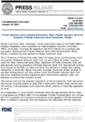 Premier American Bank National Association Miami Florida Assumes All of the Deposits of Florida Community Bank Immokalee Florida