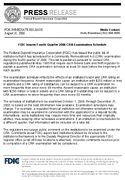 FDIC Issues Fourth Quarter 2006 CRA Examination Schedule