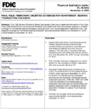 Final Rule Temporary Unlimited Coverage for Noninterest  Bearing Transaction Accounts