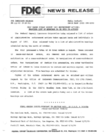 FDIC Makes Public August 1993 Enforcement Actions Provides List of Hearings to Be Held in October