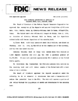 FDIC Approves Assumption of Deposits of Alliance Bank NA Austin Texas