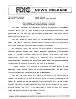 FDIC Outlines Measures to Meet the Financial Needs of Communities Hit by Major Disasters