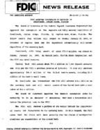 FDIC Approves Assumption of Deposits of Creditbank Cutler Ridge Florida